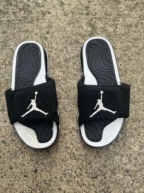 Air Jordan Black and White Adjustable Slide Sandals